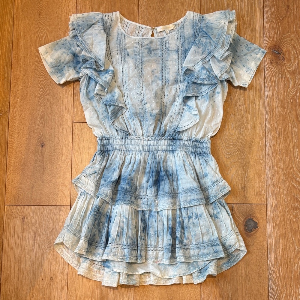 LoveShackFancy Sky Blue Natasha Heritage Mini dress